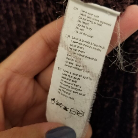 Velvet Purple Slouchy Open Chunky Knit Cardigan Sweater Soft Warm & Cozy Medium - Picture 7 of 14